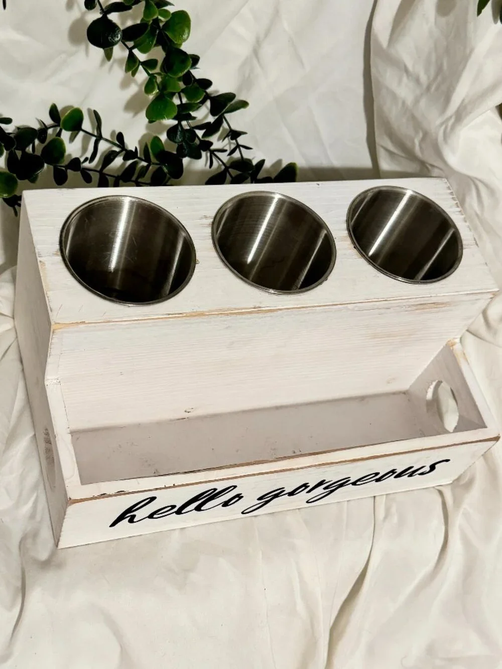 White Wooden Hair Tool Organizer – 